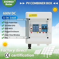 1 in 1 Out DC 600V Photovoltaic Combiner Box Full Copper Wire Fuse MCB SPD Disconnect Switch for Sol