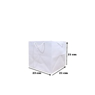 Plain Paper Bag - White Kraft - 23cm x 21cm x 21cm