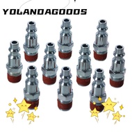 YOLA 10-Pack NPT Male Industrial Air Plug, 1/4 inch Iron 1/4'' Pneumatic Plugs, Pneumatic Plugs 300PSI Air Hose Fitting I/M/D Type Air Coupler