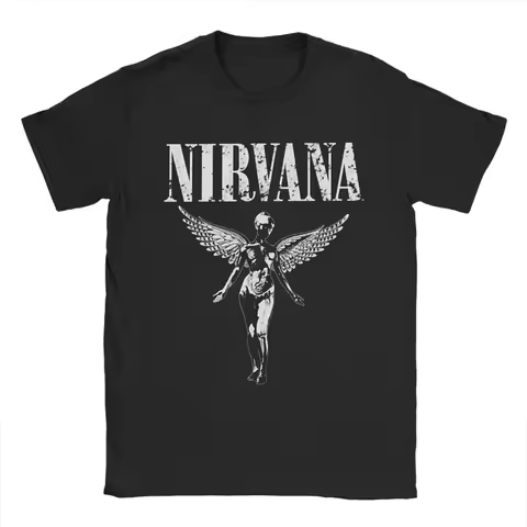 2026 Nirvana Rock Band T-Shirt for Adult Beach Kurt Cobain Y2K Basic T Shirts Trendy Cool Tees Big S