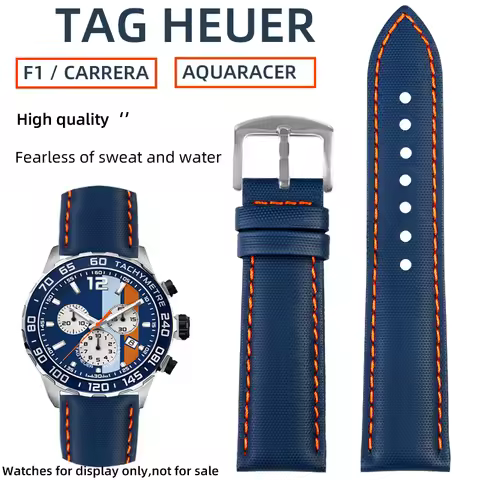 For TAG HEUER Nylon Strap 20mm 21mm 22mm 23mm 24mm Watch strap Formula F1 Aquaracer Carrera Blue Wat