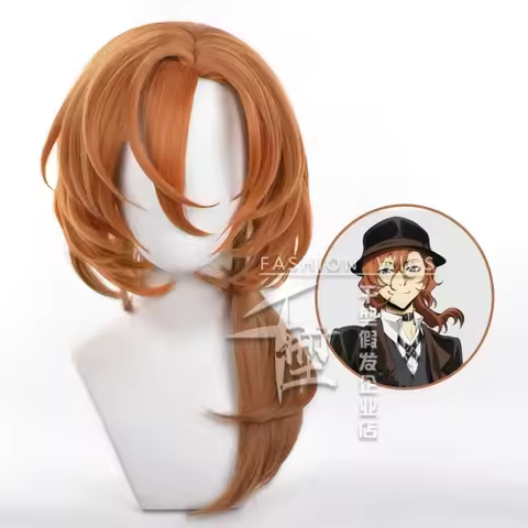 High Quality Anime Bungo Stray Dogs Chuya Nakahara Chuuya Cosplay Wig Heat Resistant Synthetic Hair 