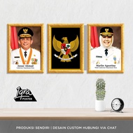Official Photo of Governor, Deputy, Governor, Riau Islands, Garuda Set - Wall Decoration, Governor P