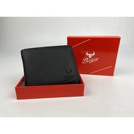 BSYXC Premium Quality Genuine Cow Leather Wallet Men Zip Button Purse Dompet Kulit Lembu Lelaki With