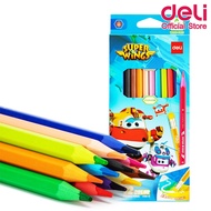 ดินสอสีไม้ลบได้ Deli ลาย Super wings 12 สี Colored Pencil 24 colors C126-12 สีไม้ลบได้ สีไม้ ดินสอสี เครื่องเขียน สีระบาย อุปกรณ์วาดรูป