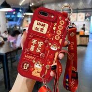 手机壳Mobile phone shell适用于苹果8plus手机壳新年iPhone6/6s/7斜挎6plus女款xr挂绳全包新款25.5.28