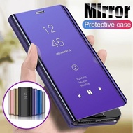 Flip Mirror Smart Case For Samsung Galaxy A52 A72 A51 A71 A12 S21 Ultra S10 S9 S8 S20 FE Plus S7 Edge Note 9 8 20 10 Lite Cover