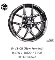 ล้อแม็ก ขอบ15 JP VZ-05 ล้อเบา6.3kg FLOW FORMING 15X7.0 4H100 ET+35 HYPER BLACK🔺ราคาโปร1วง✅ แถมจุ๊บลม