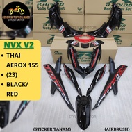 (STICKER TANAM/AIRBRUSH) RAPIDO COVER SET YAMAHA NVX V2 THAILAND AEROX-155 (23) BLACK/RED