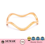 10K SAUDI GOLD Pawnable 10K Semar Nusantara Korean Style Gold Wave Gold Ring