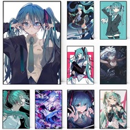 H-hatsune Anime Anime Poster Cartoon Beautiful Girl Anime Canvas Print Poster Poster Wall Art Decora
