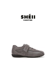 Sheii Retro LACE-Up รองเท้าสบายๆด้านล่างแบนผู้หญิงบัลเล่ต์รองเท้า Blogger ที่ชื่นชอบไมโครไฟเบอร์ยางร