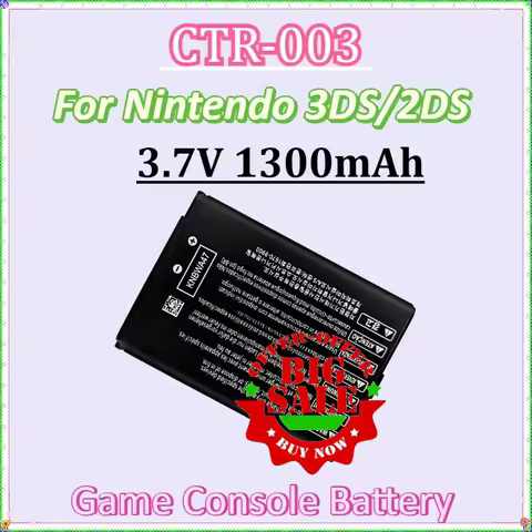 For Nintendo N3DS Gamepad Controller New 3DS Accessories CTR-003 3.7V 1300mAh Nintendo 3DS 2DS NEW 2