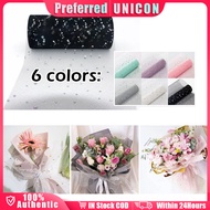 Snow Dot Mesh 50cmx3.6m Snow Dot Yarn Net Bouquet Pack Gift Wrappging Soft Clear Roll Yarn