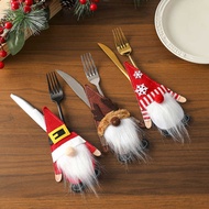 Santa Cutlery Set Felt Cloth Faceless Old Man Cutlery Set Home Dining Table Decorations