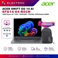 Acer Swift Go 14 AI SFG14-64-R5CN 14" WQXGA+ Laptop ( AI 7 350, 16GB, 1TB SSD, ATI, W11, HS+M365 )