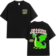 Ready Stock Men T-shirt Imagine Dragons Loom World Tour  T Shirt Rock Band Carto