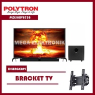 POLYTRON PLD50BV8758 LED TV 50 inch Digital Cinemax Soundbar + Bracket