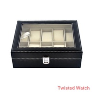 authentic watch ✁❀Aluminium / PU Leather Watch Case Box 6 10 12 20 24 Slot