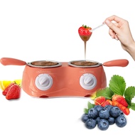 In Stock Double Pots Electric Chocolate Melting Kits Dual-Pot Chocolate Heater With Mold DIY Tools For Candy Or Cheese Fondue