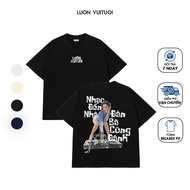 Relaxed Fit Falling T-Shirt Luon Vuituoi "Music To Home" - Always Happy