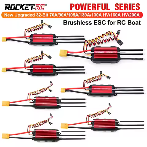 ROCKET-RC POWERFUL BOAT ESC/ESC-HV New 32-Bit Brushless ESC 70A/90A/105A/130A/130A HV/160A HV/200A F