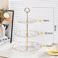 Petal Shaped 3-layer Plastic Snack Tray Afternoon Tea Macaron Bread Fruit Plate Dessert Shop Display
