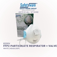 SAFETYWARE 8200V FFP2 Particulate Respirator with Valve | Certified to SIRIM & CE I N95 Mask I Face 