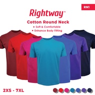 RIGHTWAY Cotton Round Neck Best Selling Unisex Men Women Cotton Soft Basic Round Neck Plain T-Shirt Baju Kosong RN1 GROUP B