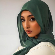 Jifang Plain Cotton Rayon Large Long Pashmina Shawls Wide Brim Breathable Thin Cotton Muslim Hijabs 
