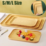 Large Wood Grain Plastic Plates Food Fruit Snacks Dessert Serving Platters Cafeteria Tray Dessert Tr
