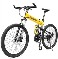 Fashionable Simplicity Adult Kids Mountain Bikes Aluminum Full Suspension Frame Hardtail Mountain Bike Folding Mountain Bicycle Adjustable Seat Black 29 Inch 30 Speed (Color : Yellow, Size : 29 Inch