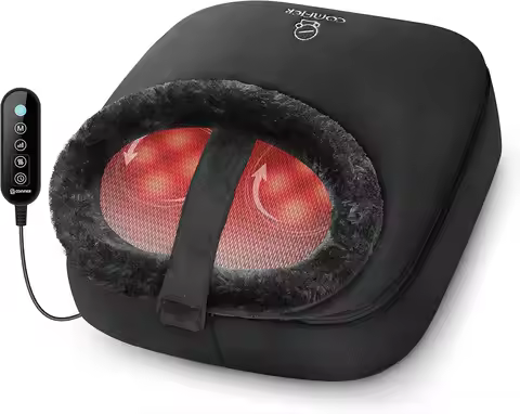 Electric Foot Massager with Heat, Shiatsu Feet Massager for Plantar Fasciitis, 2-in-1 Foot & Back Ma