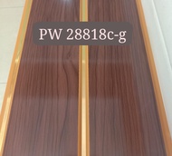 Plafon PVC motif kayu garis nat emas tebal 8mm