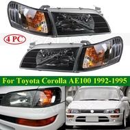 CAPQX 4PC Front Bumper Head Light Lamp For Toyota Corolla AE100 E100 AE101 1992-1995 Headlight Front