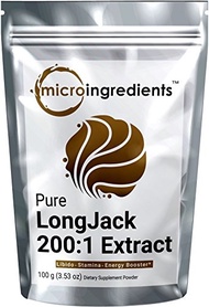 [USA]_Micro Ingredients Extra Strength Pure Longjack 200:1 Powder, 100g ( (Tongkat Ali)