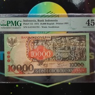 Uang kuno 10000 barong 1975 PMG 45