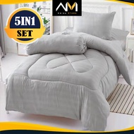 BORONG CADAR SINGLE HOTEL (5IN1) PROYU BEDSHEET SET COMFORTER | IN