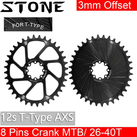 Stone Bike Chainring for AXS Flattop T-type Chain 12S 3mm Offset Direct Mount Oval for Sram X0 XX SL