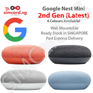 Google Nest Mini 2nd Generation Home Mini - SG Set with Safety Mark / US Set - Charcoal Black, Chalk White, Campari Red, Sky Blue - Smart Bluetooth Speaker with Google Assistant - GA00781-US GA00781-SG GA00638-US GA00638-SG GA01140-US GA01141-US