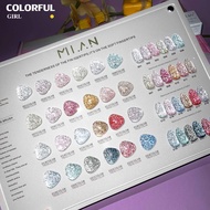 【พร้อมส่ง】สีเจลแฟลช   สีทาเล็บเจล milan 24สี（ MILAN) สีเจล 24สี สีเจลแฟลช   แถม ชาร์ทสี