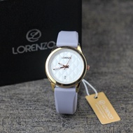 Jam tangan Wanita Lorenzo 1034L tali karet tanggal aktif analog original