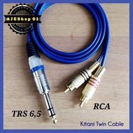 Akai jack Cable 6.5 to dual rca TRS to rca Cable