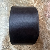 Black Satin Ribbon 4 cm 25 yards 23 meters Instant Delivery to Jogja Area