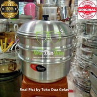 Panci Kukus 3 Susun Jawa Maspion Alumunium Ukuran 33 cm Klakat Siomay Dimsum Dandang Susun Jumbo Bis