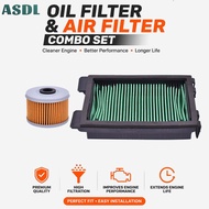 ASDL Motorcycle High filterability Oil Filter Air Filter Set For HONDA CB300F CB300R CBR300R Motorcy