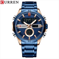 CURREN 8384 Jam Tangan Pria Analog Digital Chronograph Stainless