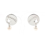 【日本直送 珍藏美品】香奈兒 CHANEL 耳環 圓形飾牌 標誌 星星 925銀/仿珍珠 古董 稀有