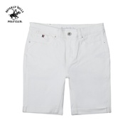 Beverly Hills Polo Club - Quần short Nam Slim Fit cotton Trắng Trơn BHPC QJSSS24V011