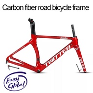 Twitter 700c Carbon Road Frame Disc Brake Thru axle 12*142mm Racing Gravel Bike Bicycle Frameset Highway Ultra Light Frame